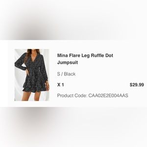 CUPSHE Mina Flare Leg Ruffle Dot Jumpsuit